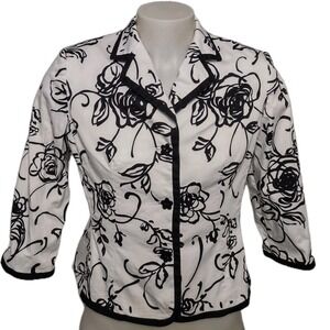 Collections for Le Suit Blazer Women's Size 12P Career Collar  Button Up Floral